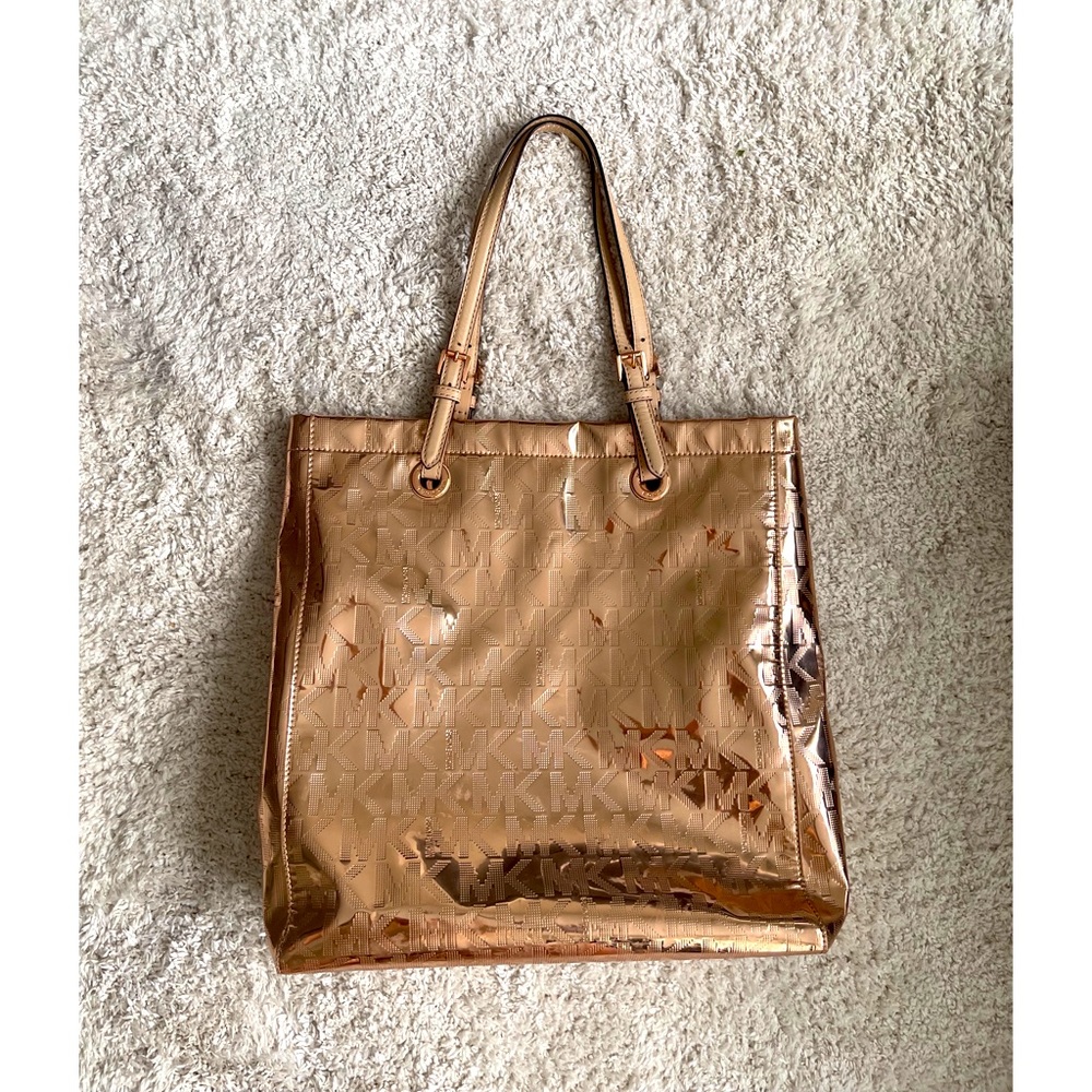 Michael Kors Rose Gold Holographic Tote Bag
